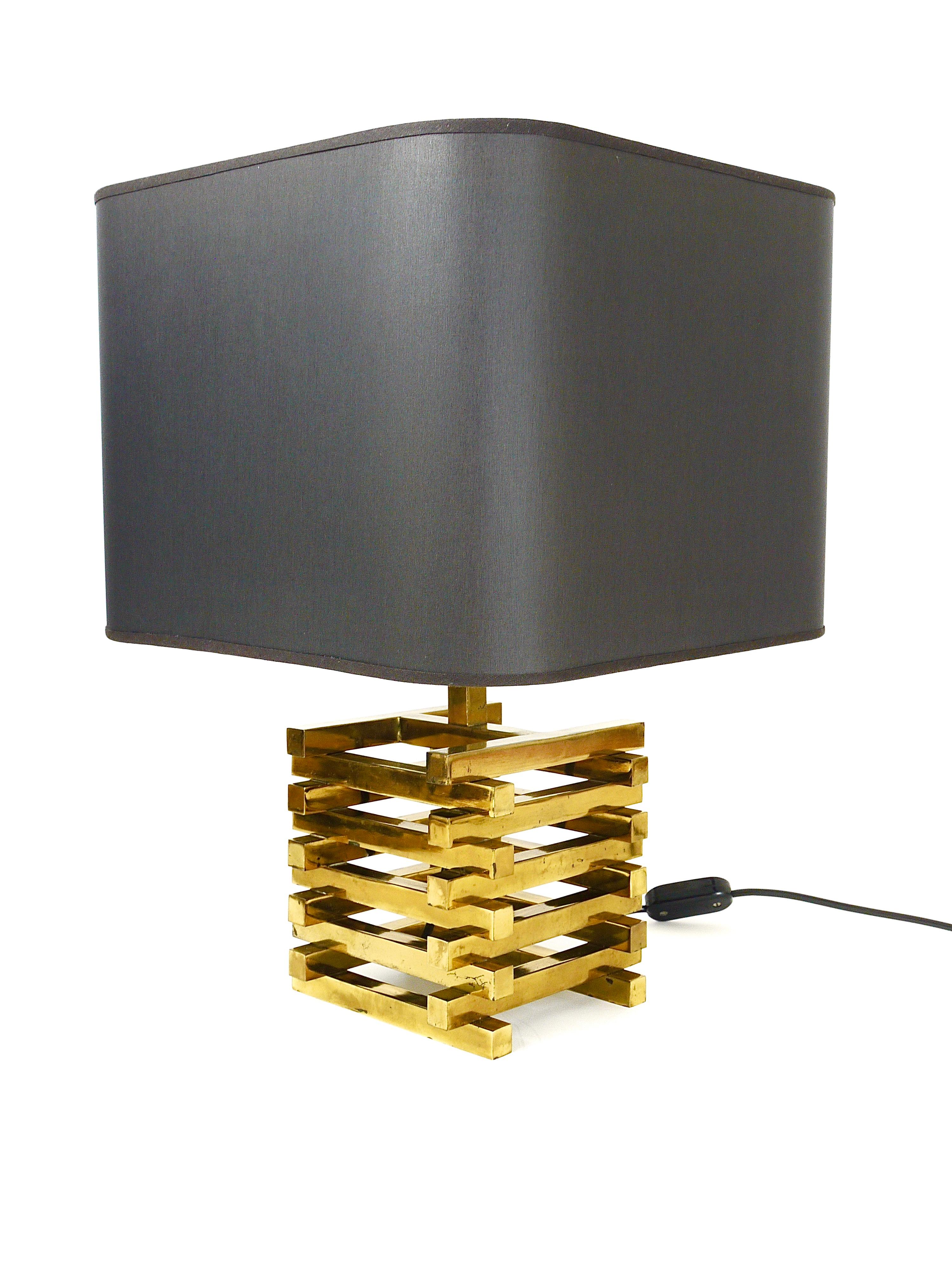 Pair Romeo Rega Midcentury Brass Table Lamps, Italy, 1970s For Sale 7
