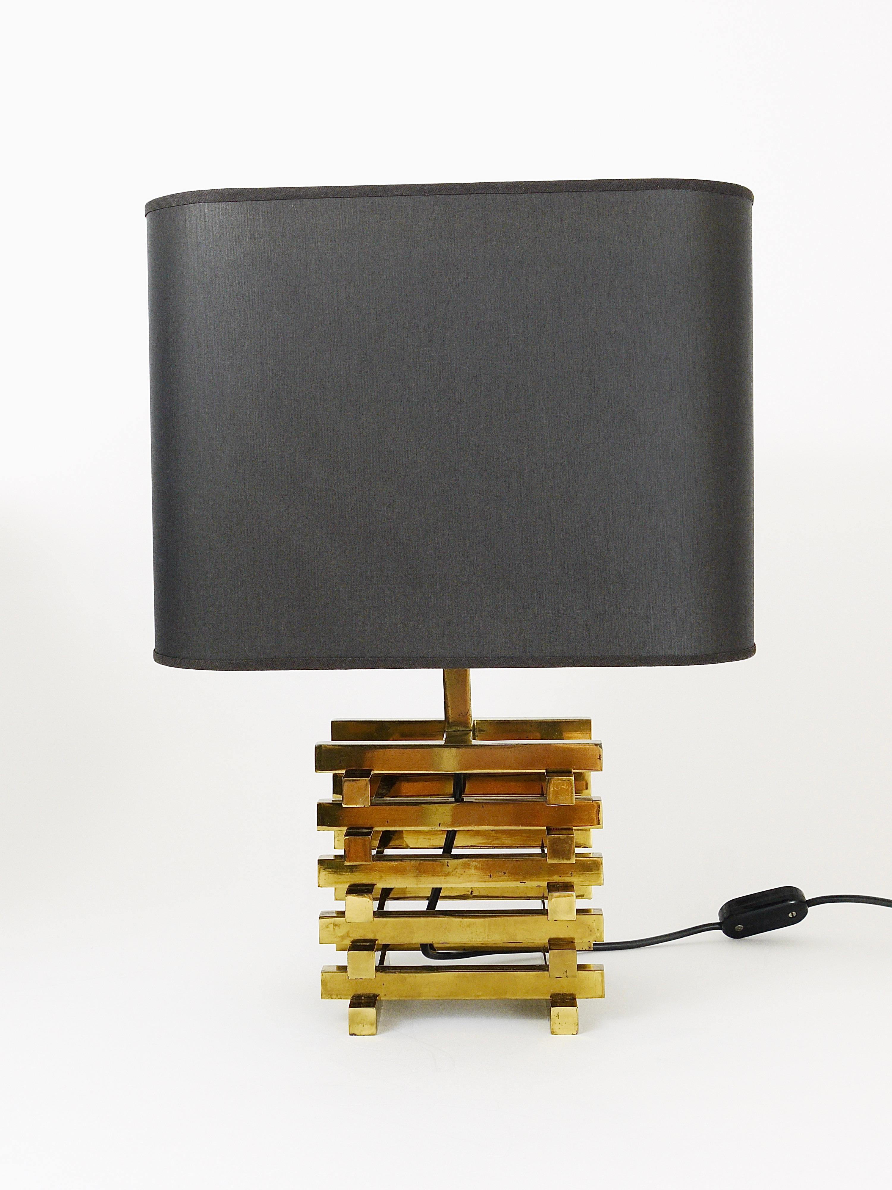 Pair Romeo Rega Midcentury Brass Table Lamps, Italy, 1970s For Sale 8