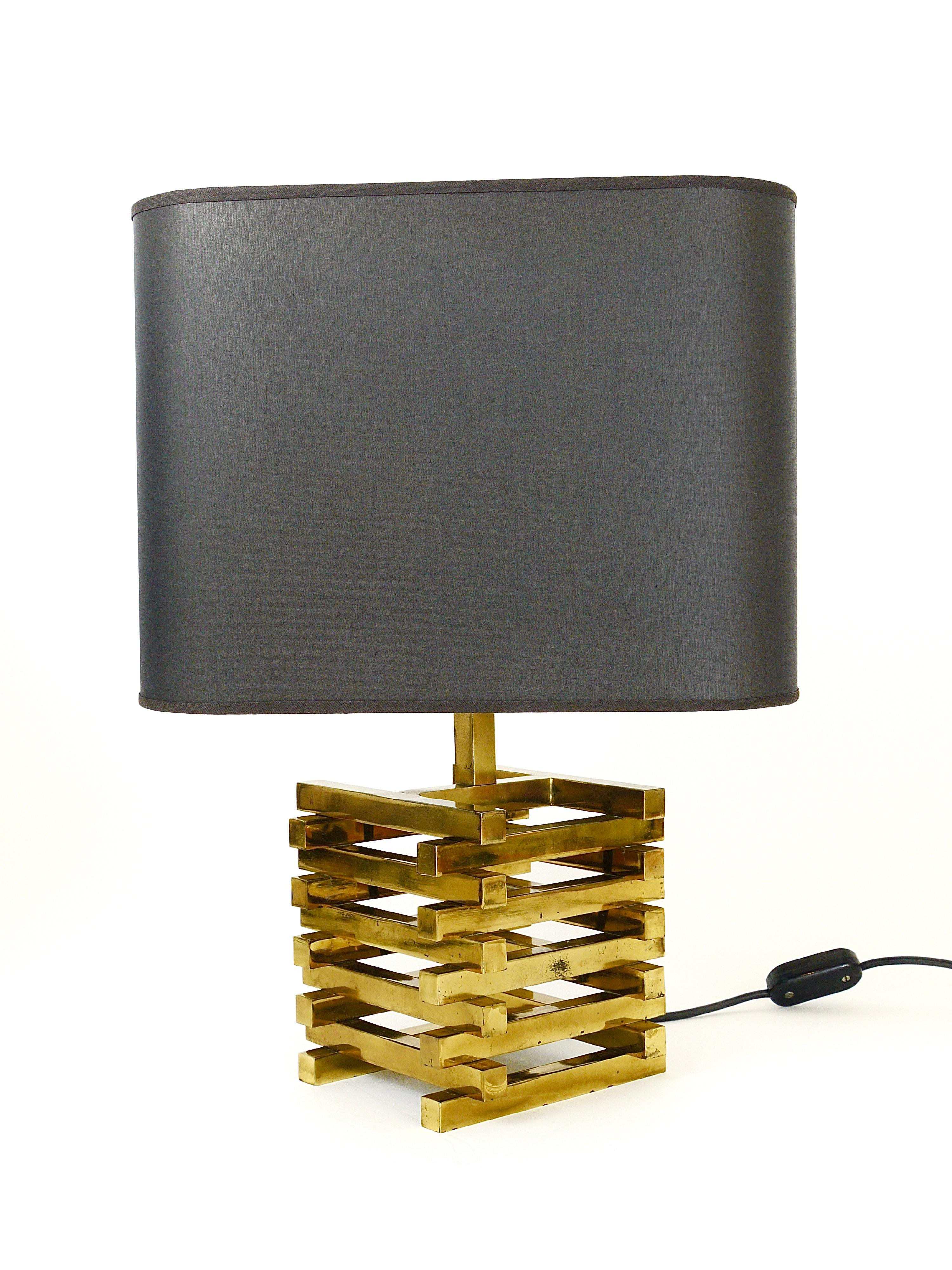Pair Romeo Rega Midcentury Brass Table Lamps, Italy, 1970s For Sale 9