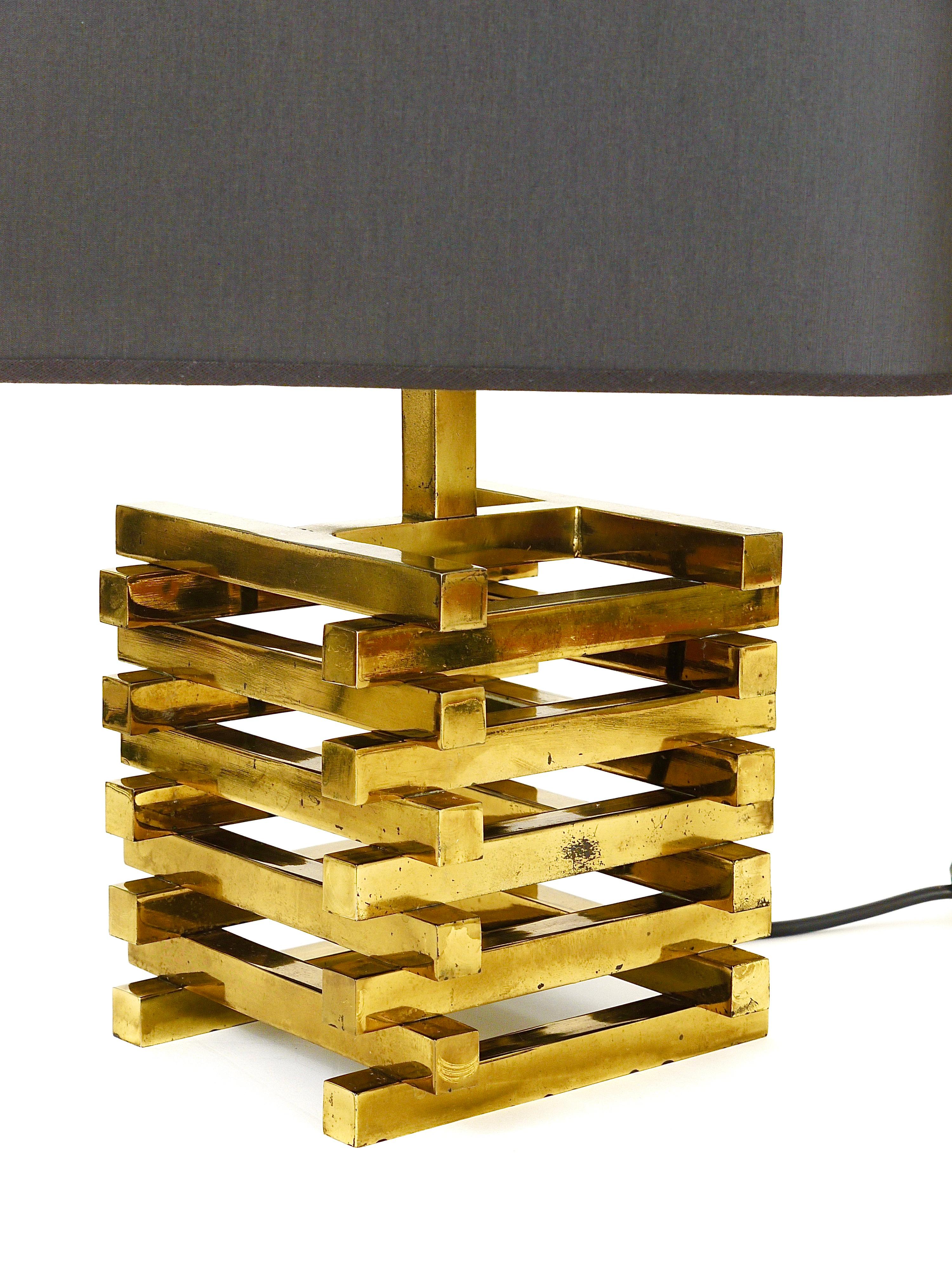 Pair Romeo Rega Midcentury Brass Table Lamps, Italy, 1970s For Sale 10