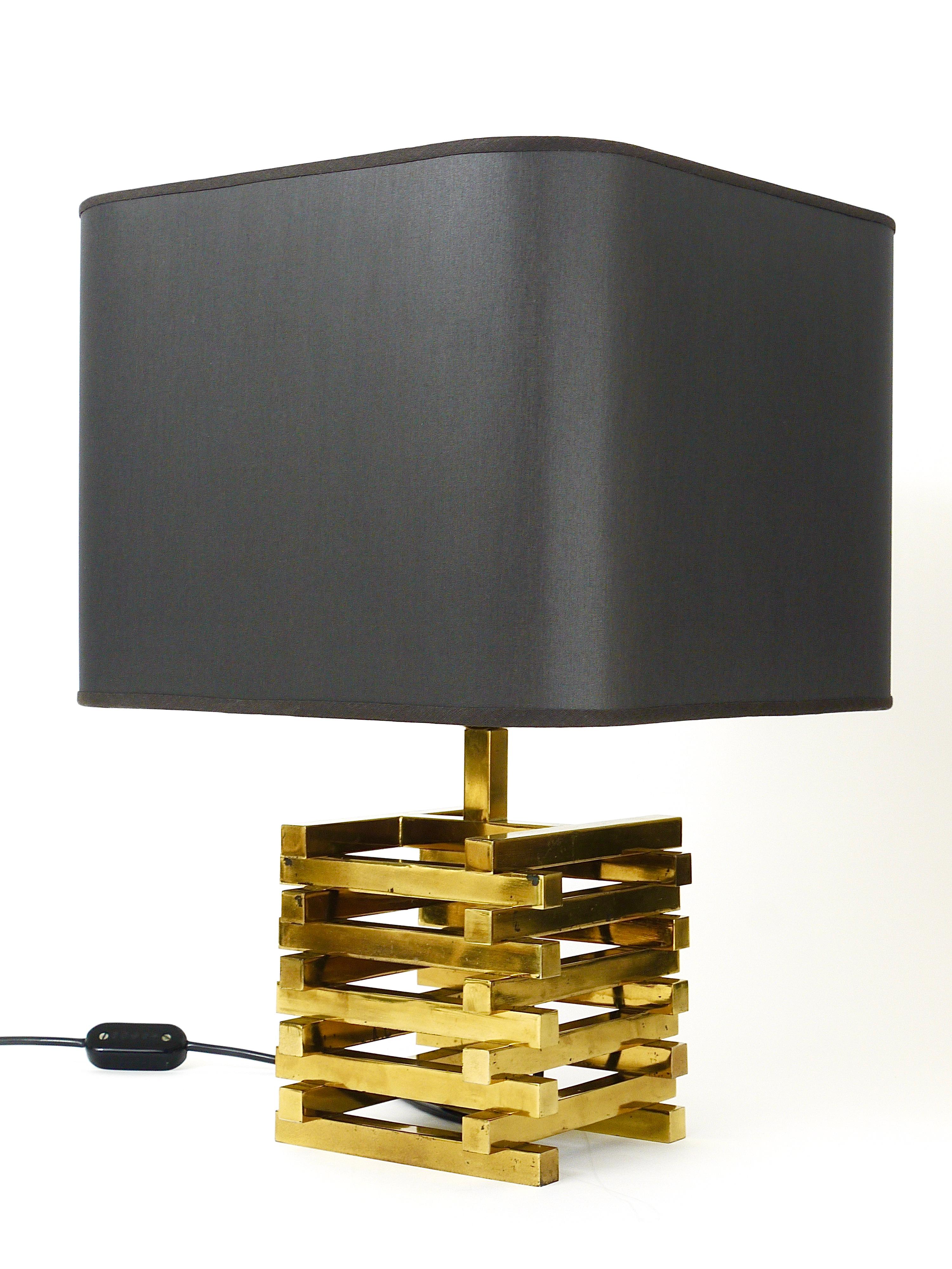 Pair Romeo Rega Midcentury Brass Table Lamps, Italy, 1970s For Sale 3