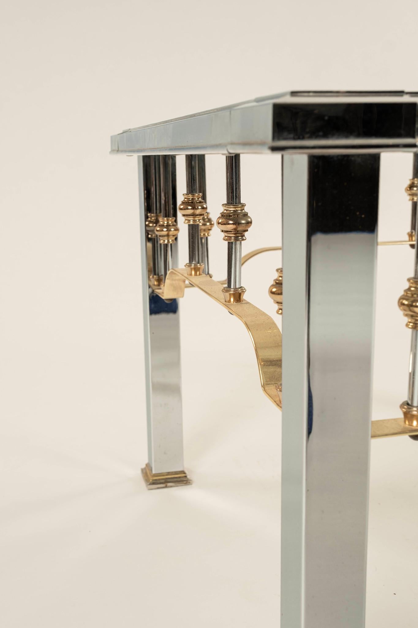 Pair Romeo Rega Style Chrome Brass & Glass Side Tables For Sale 5