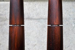 Pair of Ronson Modernist Exotic Hardwood Wenge Butane Varaflame Candlesticks