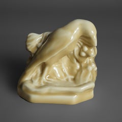 Pair Rookwood Art Pottery Figural High Glaze Raven Bookends Dated 1946