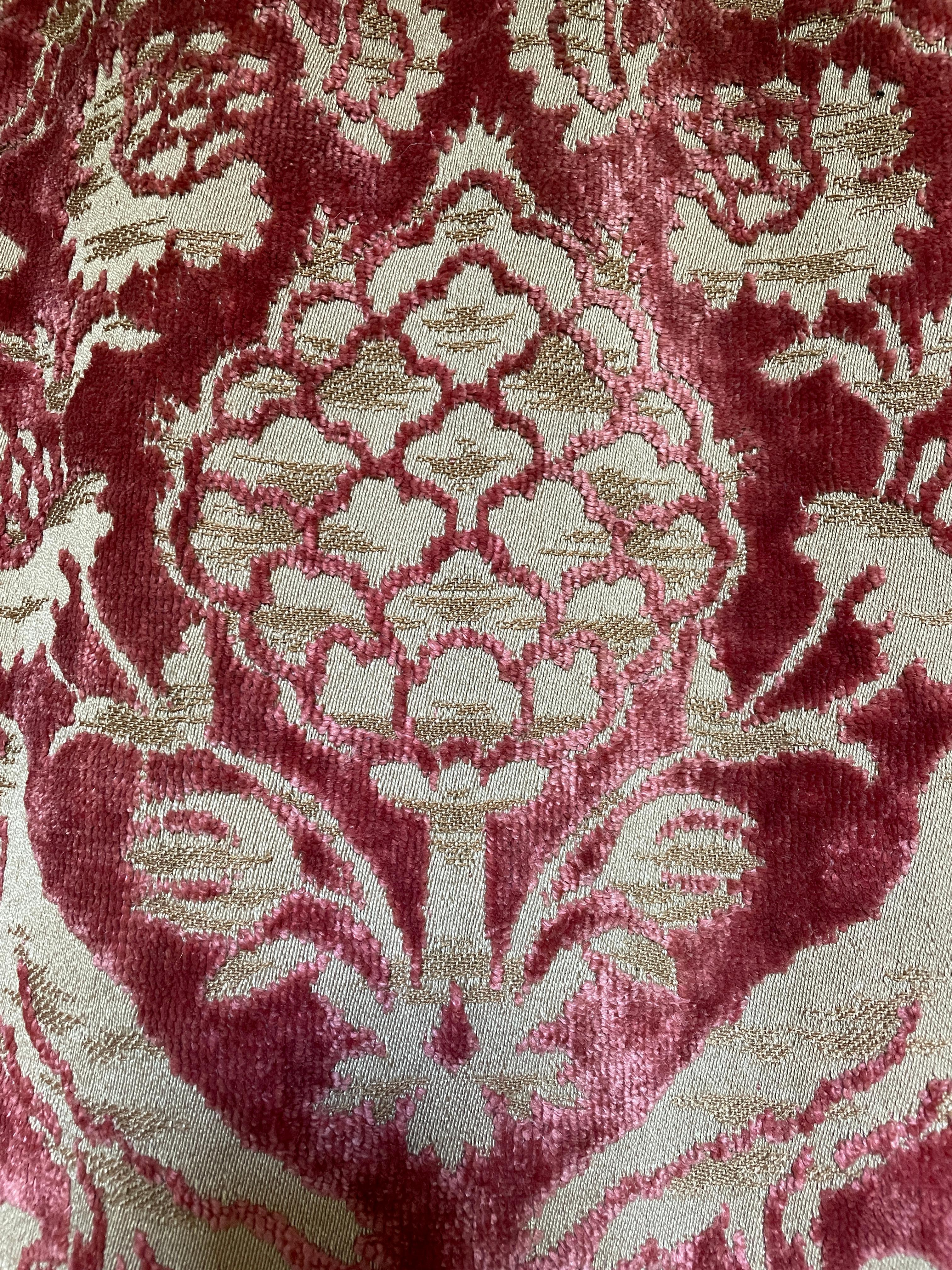 Pair Rose Cut-Velvet Curtains Love Birds Peacocks Cypress 86