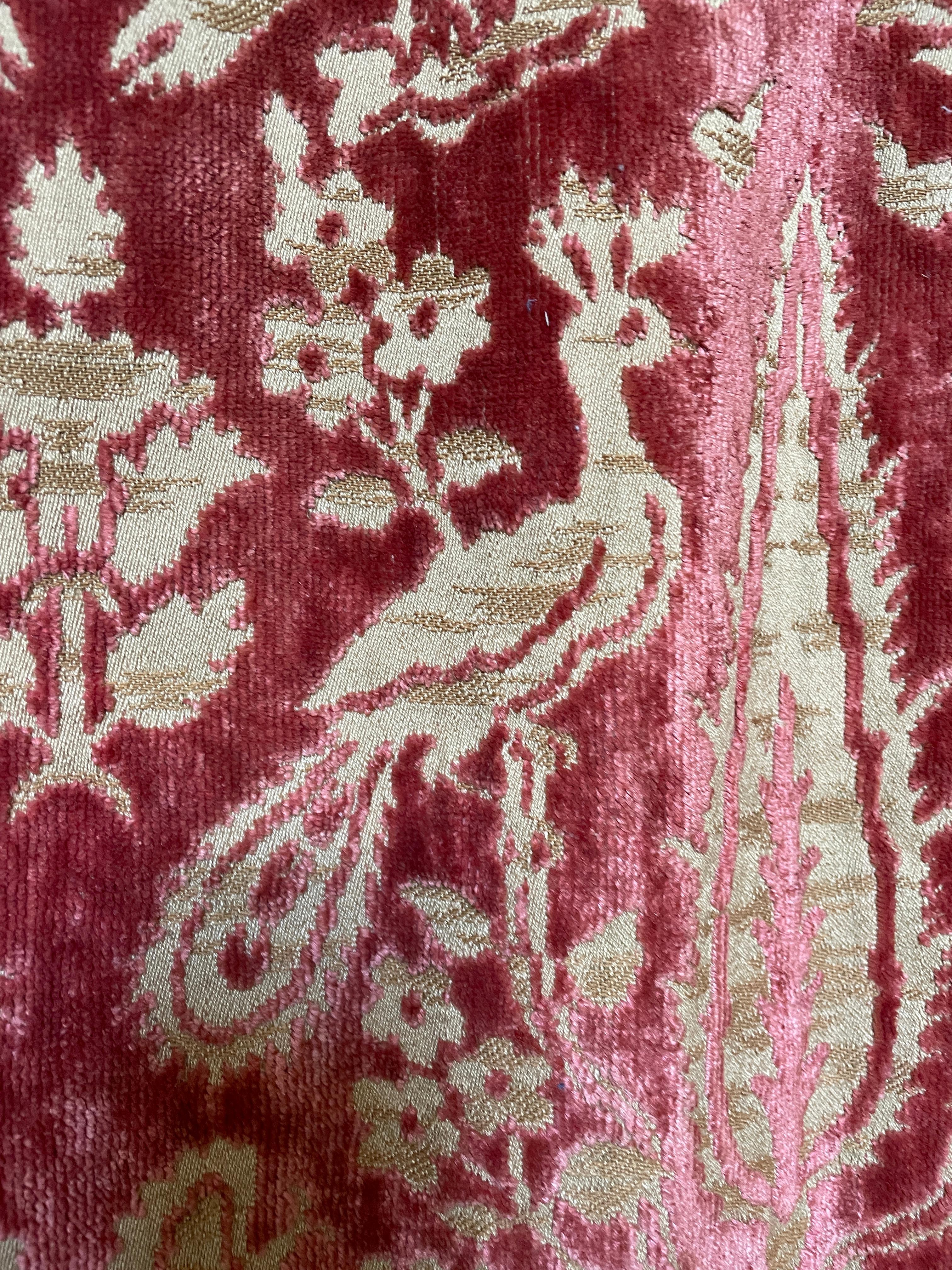 Pair Rose Cut-Velvet Curtains Love Birds Peacocks Cypress 86