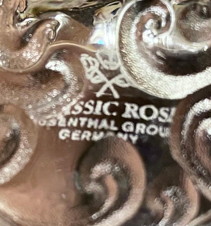 Paar Rosenthal Gruppe Deutschland Monbijou Classic.Rose Kollektion Kristall Kerzenhalter im Angebot 1