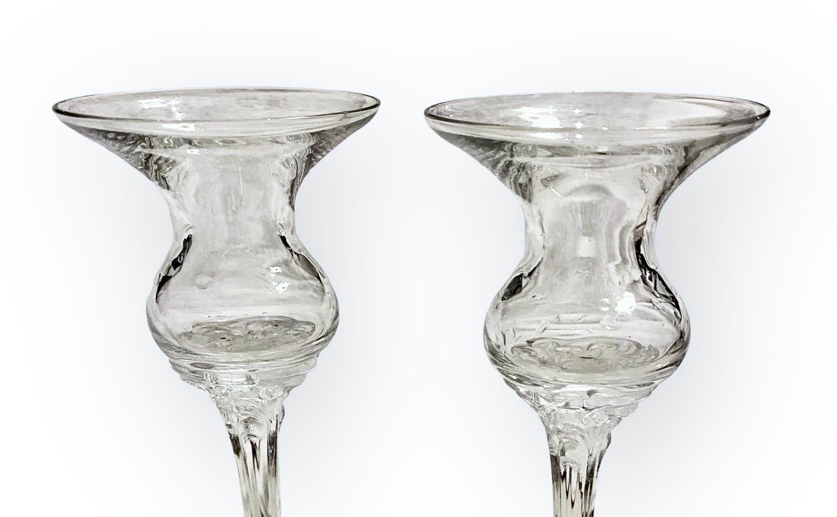 Vintage Rosenthal, Germany crystal classic rose candle holders 6 1/4