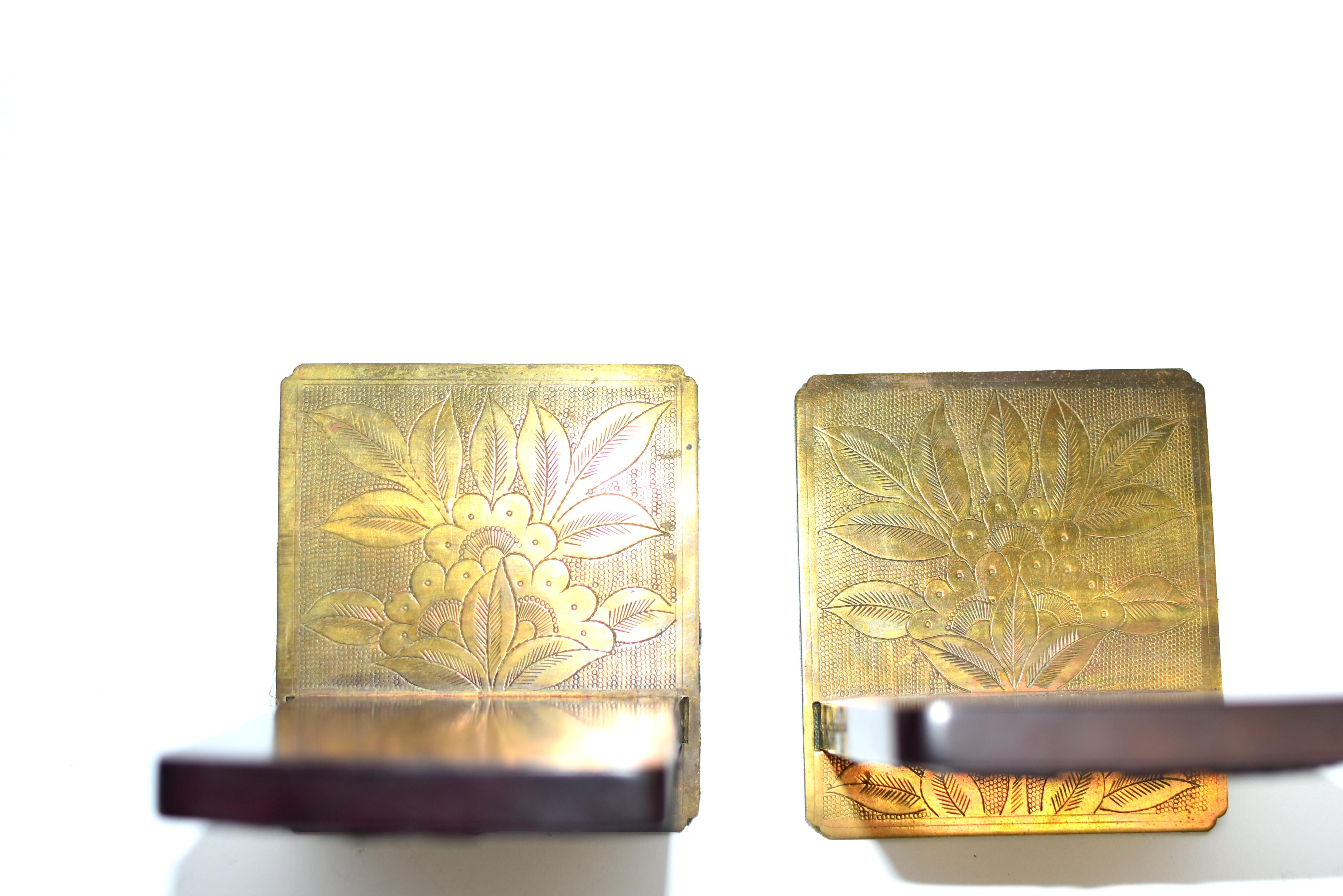 Pair Rosewood Chinese Bookends with Jade 3