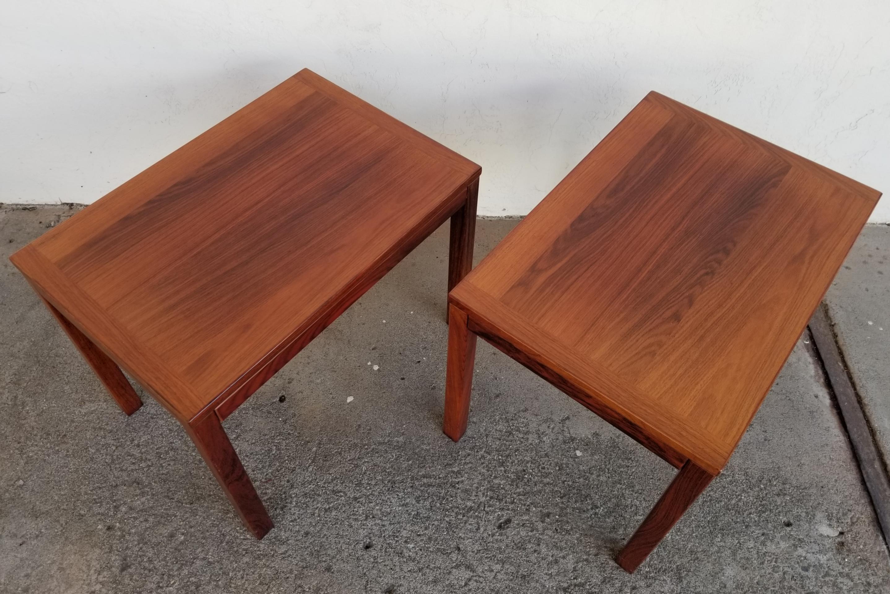 Rosewood Danish Modern Side Tables by Vejle Stole In Good Condition In Fulton, CA