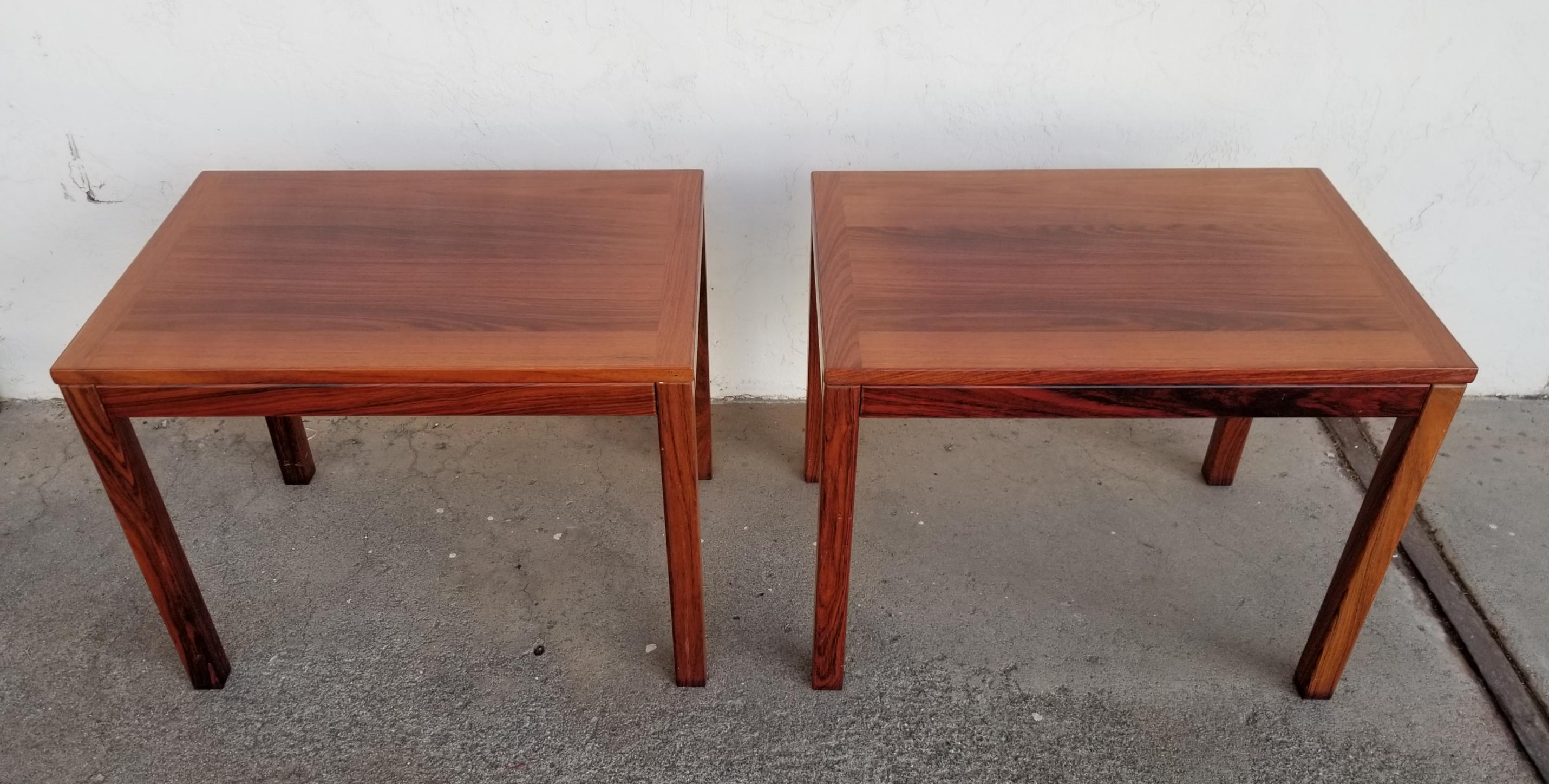 20th Century Rosewood Danish Modern Side Tables by Vejle Stole