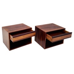 Pair Rosewood Floating Night Stands by Westnofa Scandiniavian