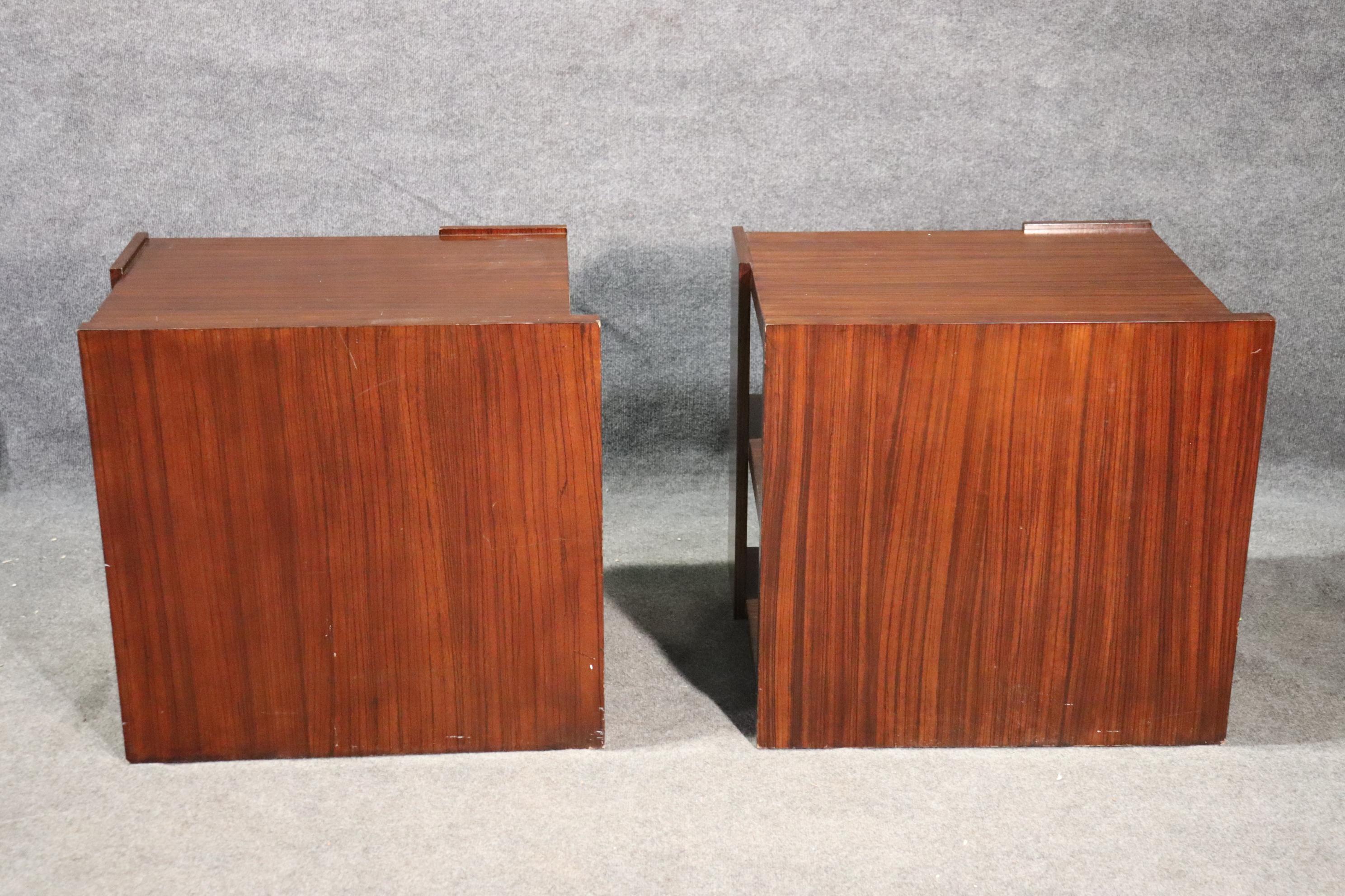 Late 20th Century Pair Rosewood Mid-Century Modern Style Ralph Lauren End Tables