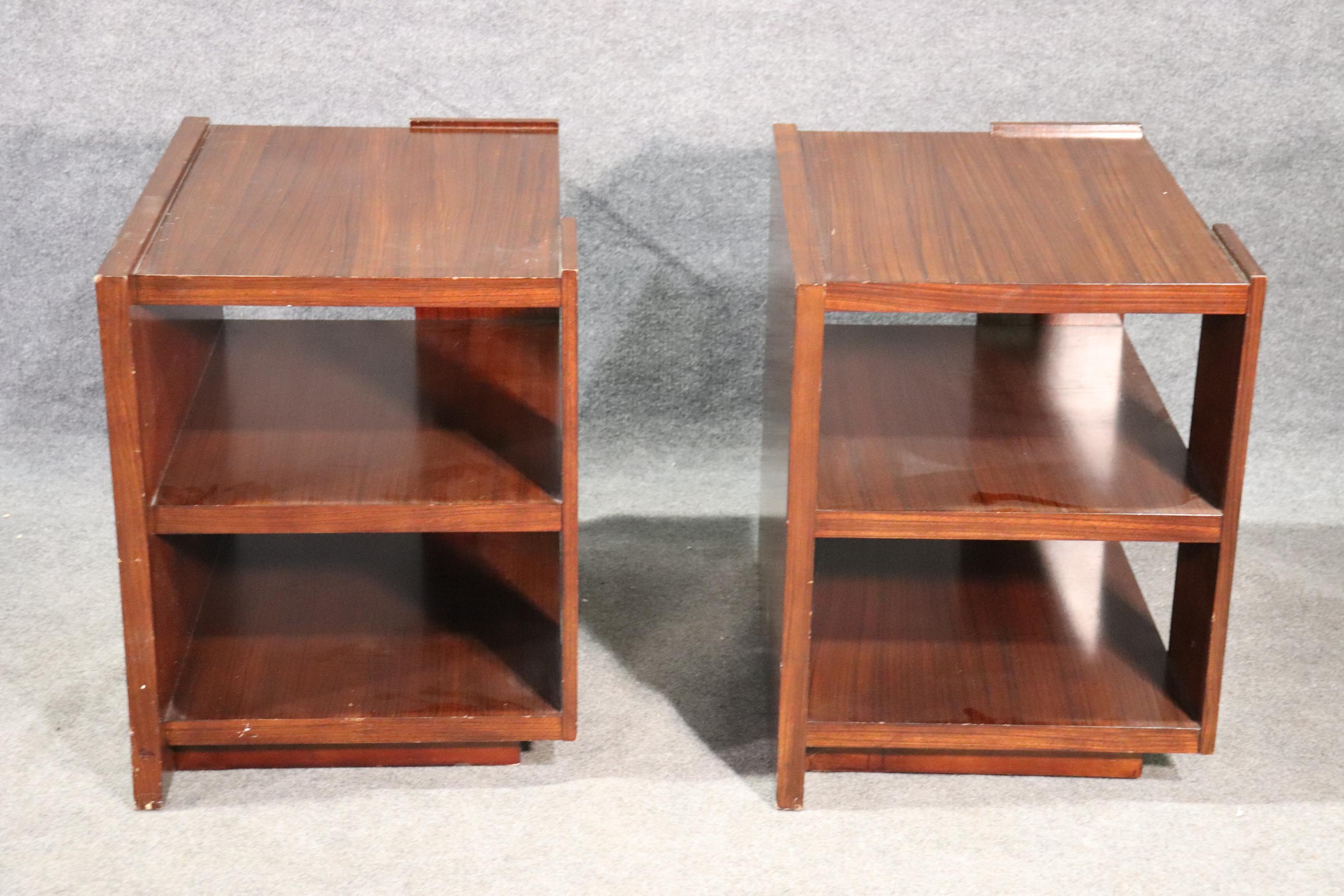 Pair Rosewood Mid-Century Modern Style Ralph Lauren End Tables 1