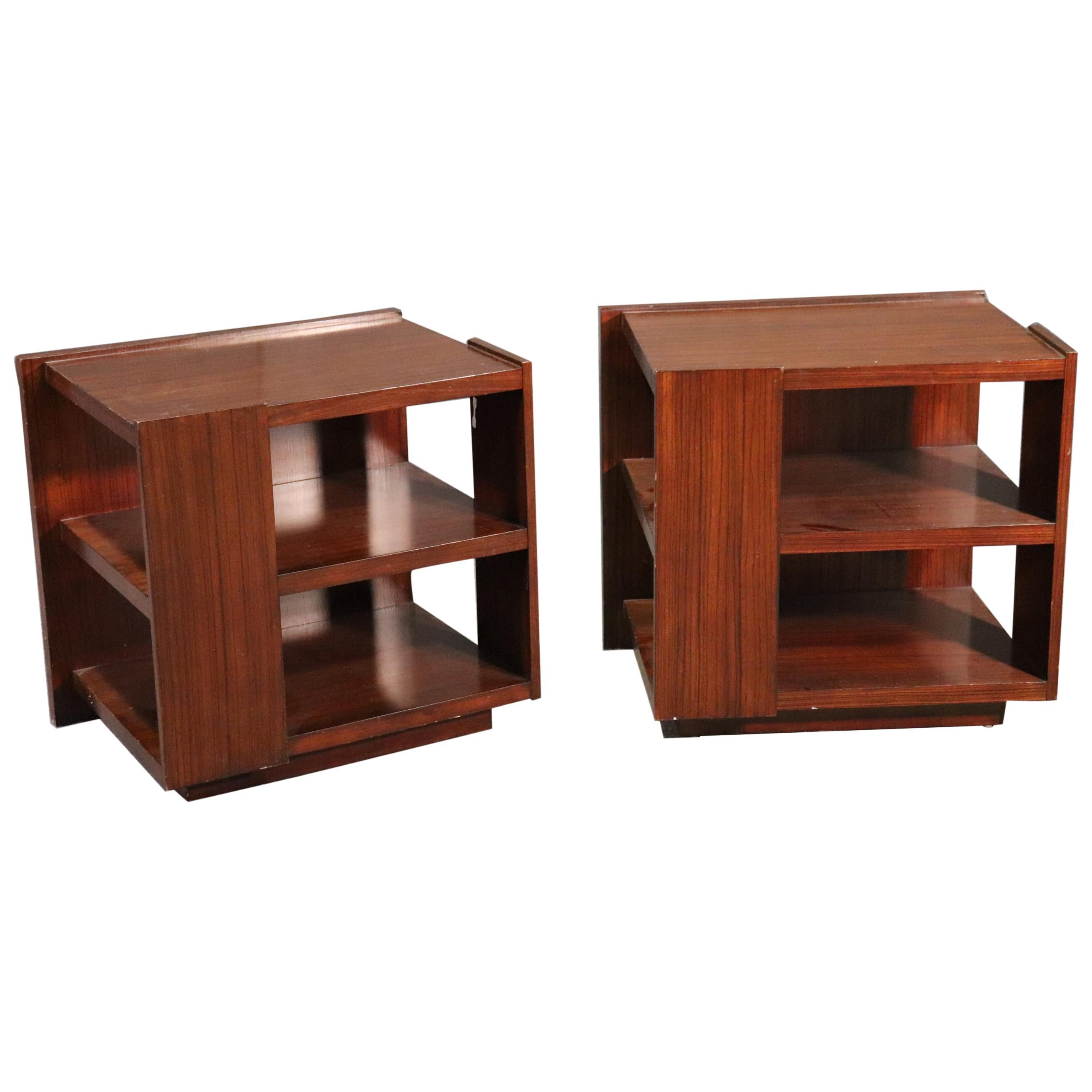 Pair Rosewood Mid-Century Modern Style Ralph Lauren End Tables