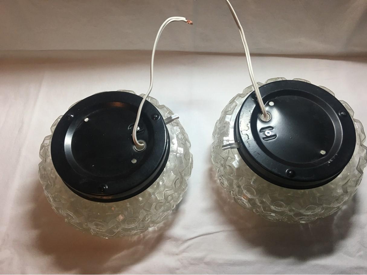 Pair of Round 1960s Pimples Glass Flush Mount or Sconces from Germany For Sale 4
