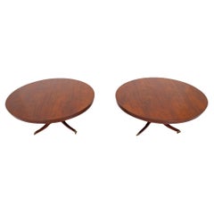 Antique Pair Round Regency Dining Tables Mahogany