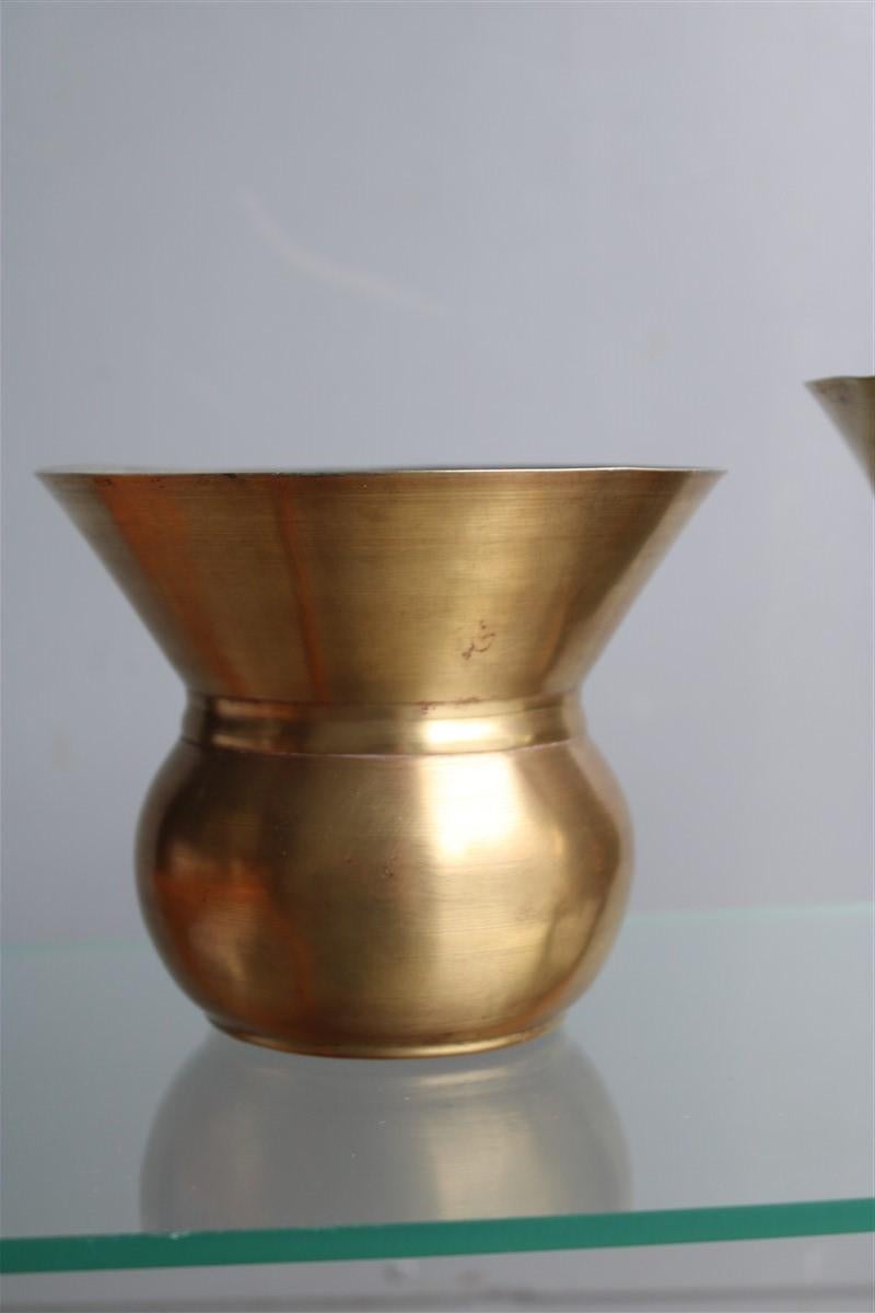 Mid-Century Modern Pair of Round Vase Brass Midcentury Design, Germany For Sale