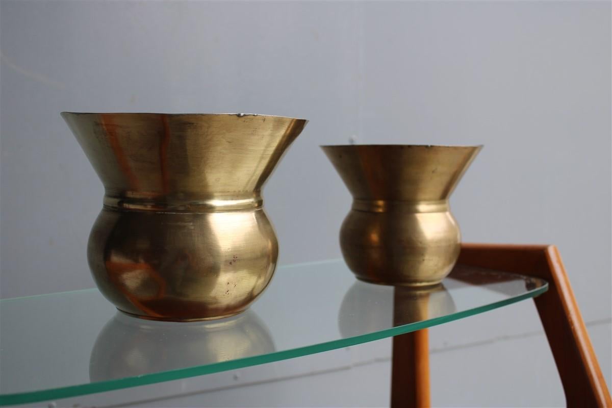 Pair of Round Vase Brass Midcentury Design, Germany For Sale 2