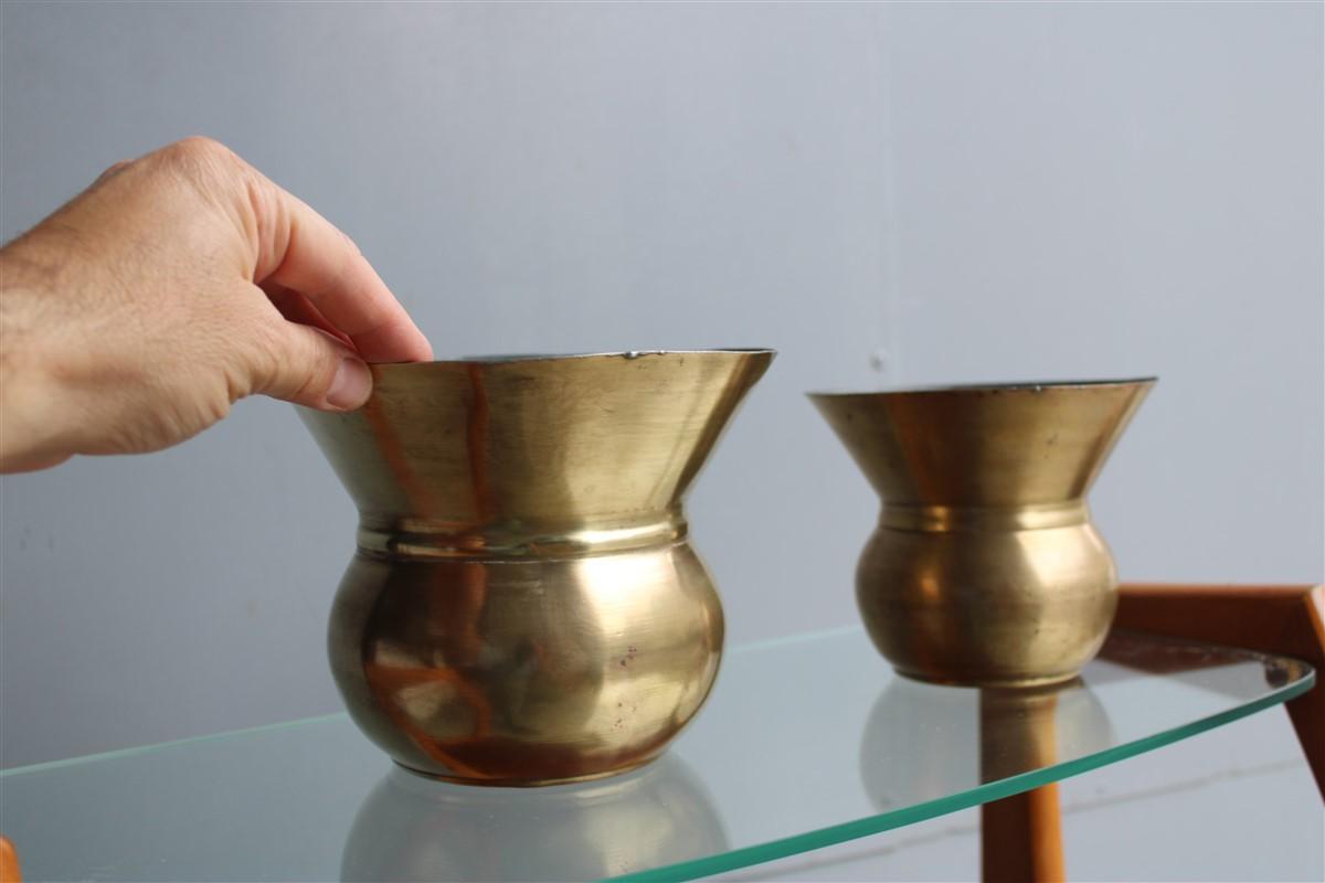 Paire de vases ronds en laiton au design mi-siècle moderne, Allemagne en vente 1