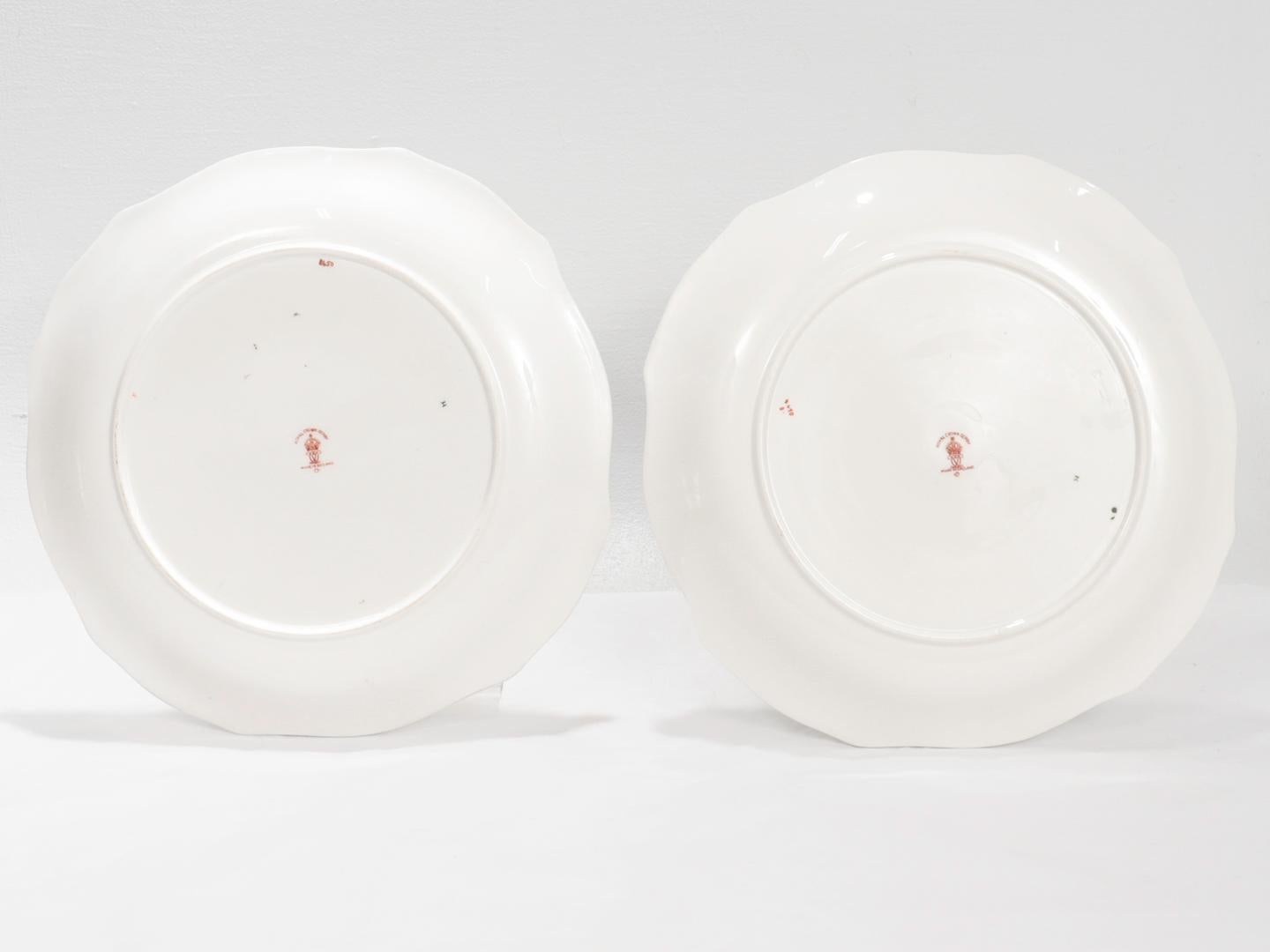 Gilt Pair Royal Crown Derby Porcelain Luncheon Plates Border Imari Pattern No. 8450 For Sale