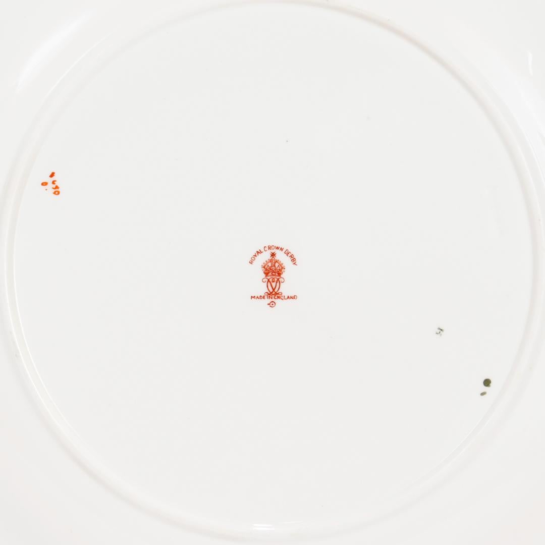 Pareja de platos de almuerzo de porcelana Royal Crown Derby Borde Imari Patrón nº 8450 en venta 1