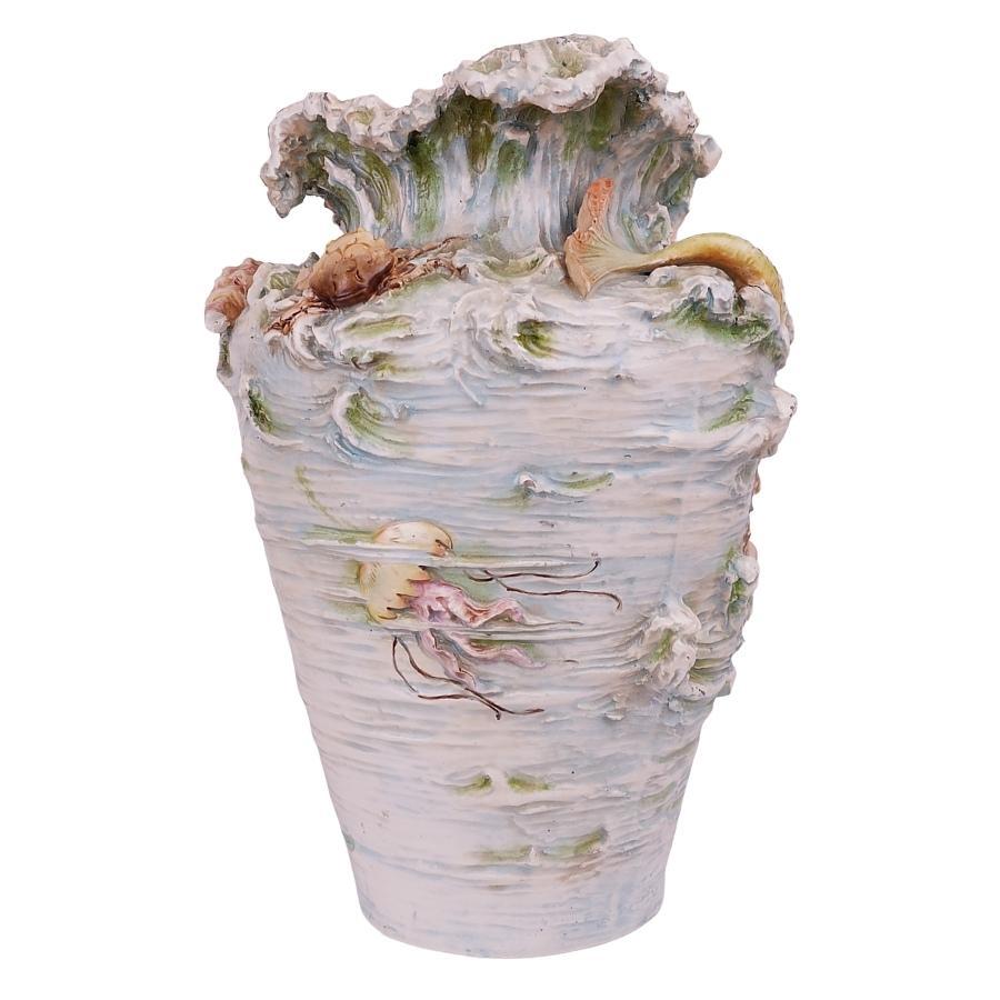 Pair Royal Dux Ceramic Merman & Mermaid Figural Sea Creature Vases Amphora 1910 For Sale 4