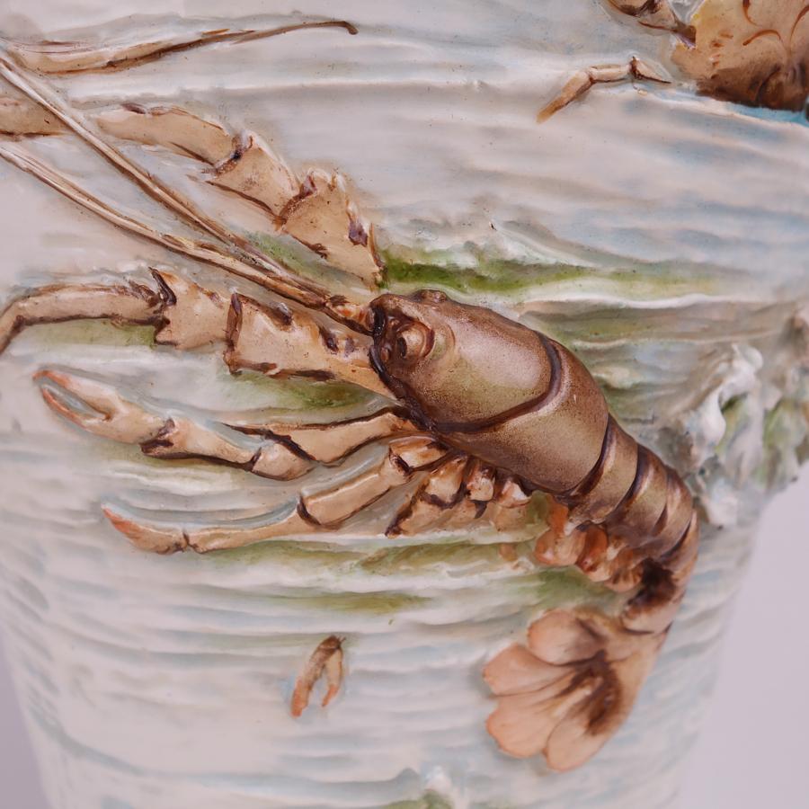 Hand-Painted Pair Royal Dux Ceramic Merman & Mermaid Figural Sea Creature Vases Amphora 1910 For Sale