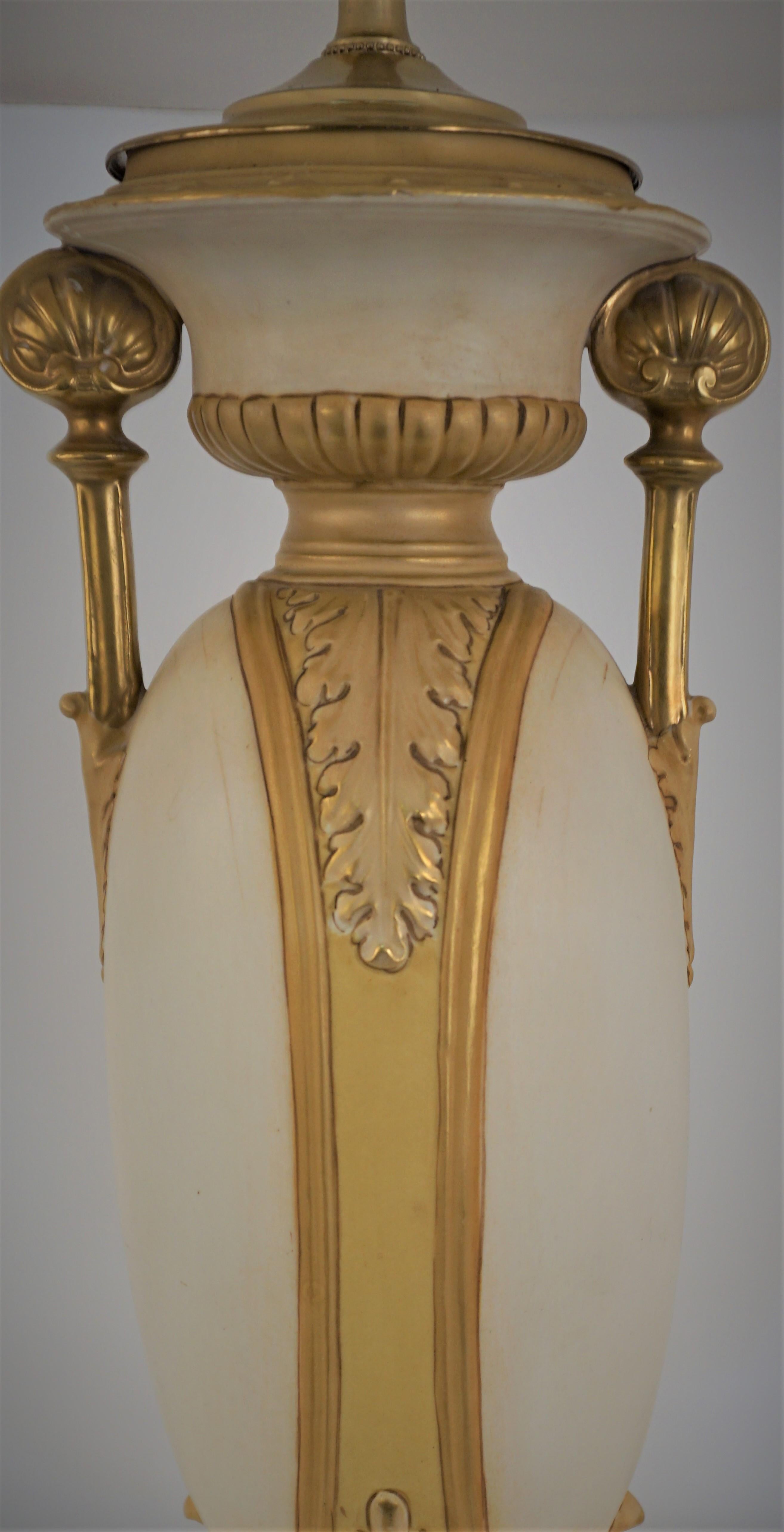 Pair Royal Dux Classic Vases Mounted as Table Lamps For Sale 4