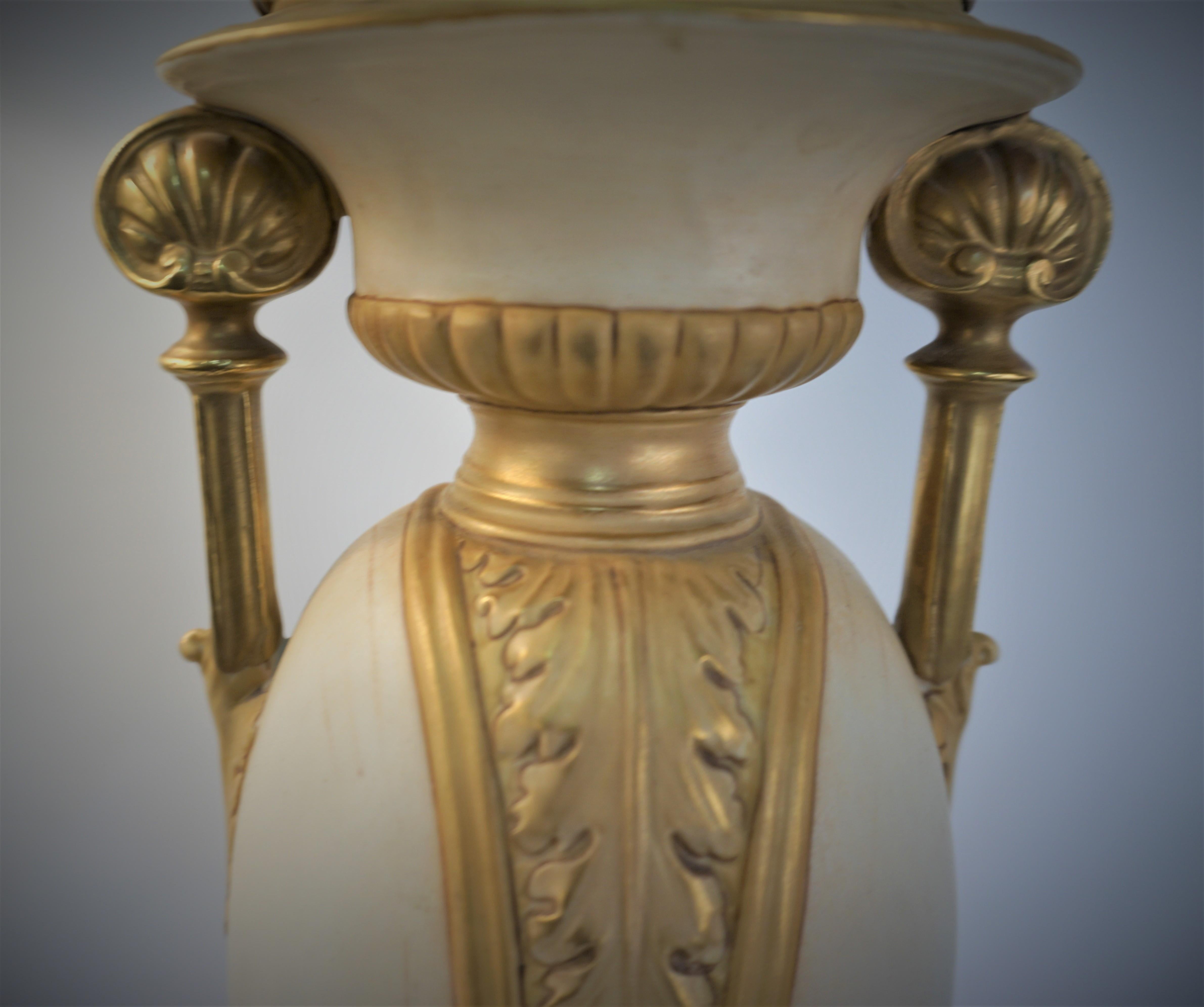 Pair Royal Dux Classic Vases Mounted as Table Lamps For Sale 2
