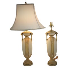 Pair Royal Dux Classic Vases Mounted as Table Lamps