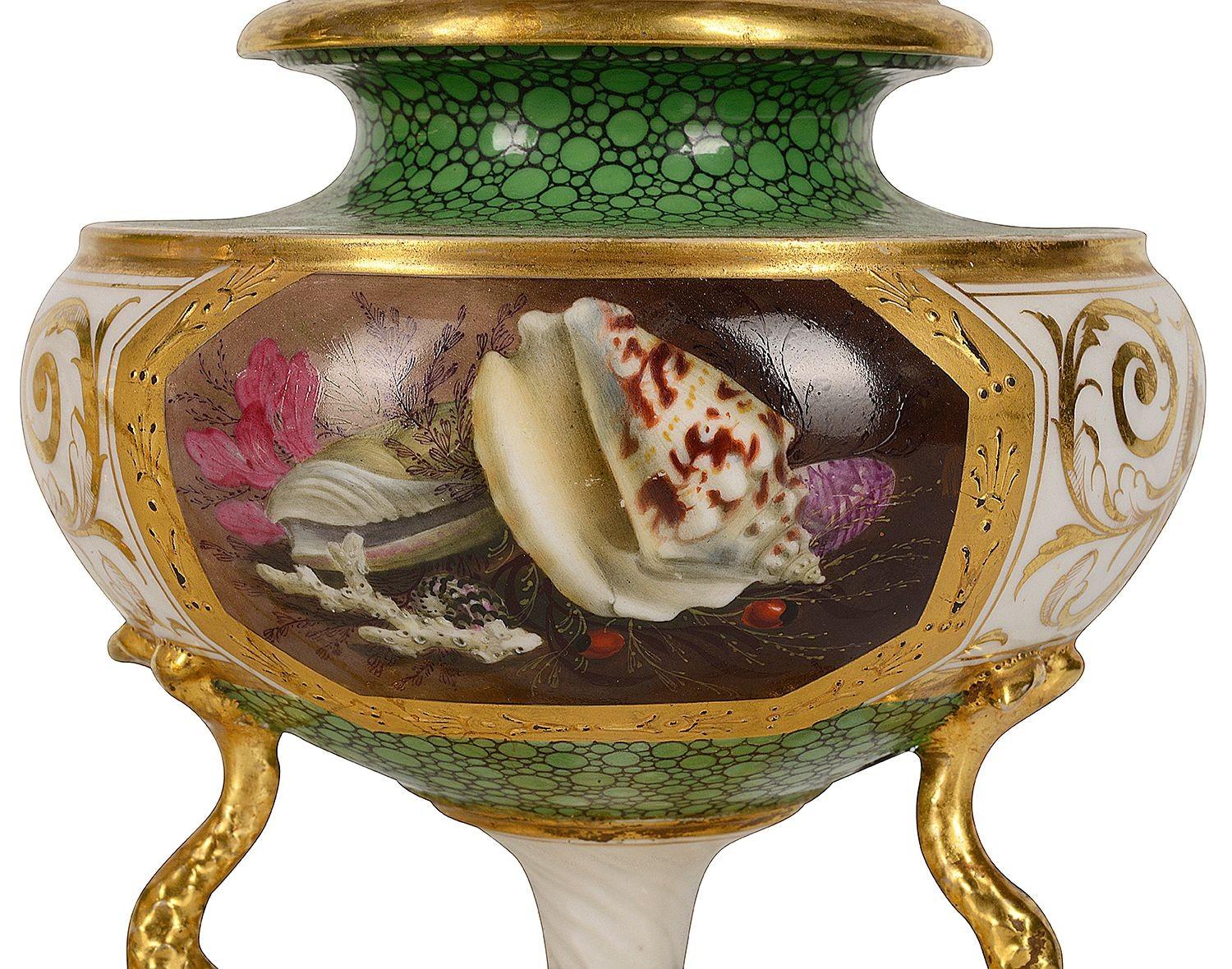 Porcelain Pair Royal Worcester, Flight Barr & Barr Lidded Vases, 19th Century For Sale