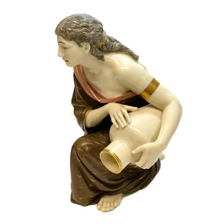 Pair Royal Worcester Porcelain Figurines, Man and Woman with Water Jars