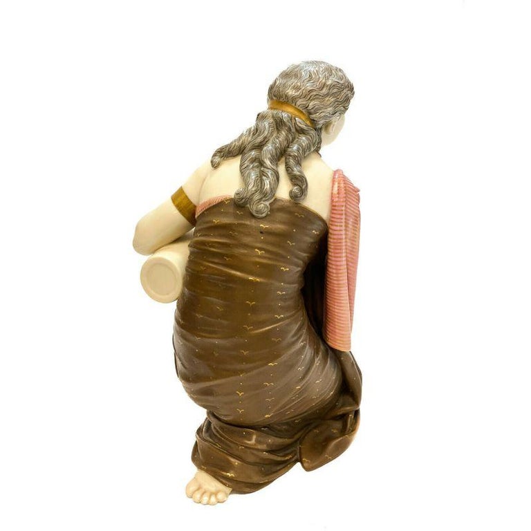 Pair Royal Worcester Porcelain Figurines, Man and Woman with Water Jars