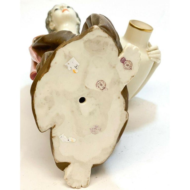 Pair Royal Worcester Porcelain Figurines, Man and Woman with Water Jars