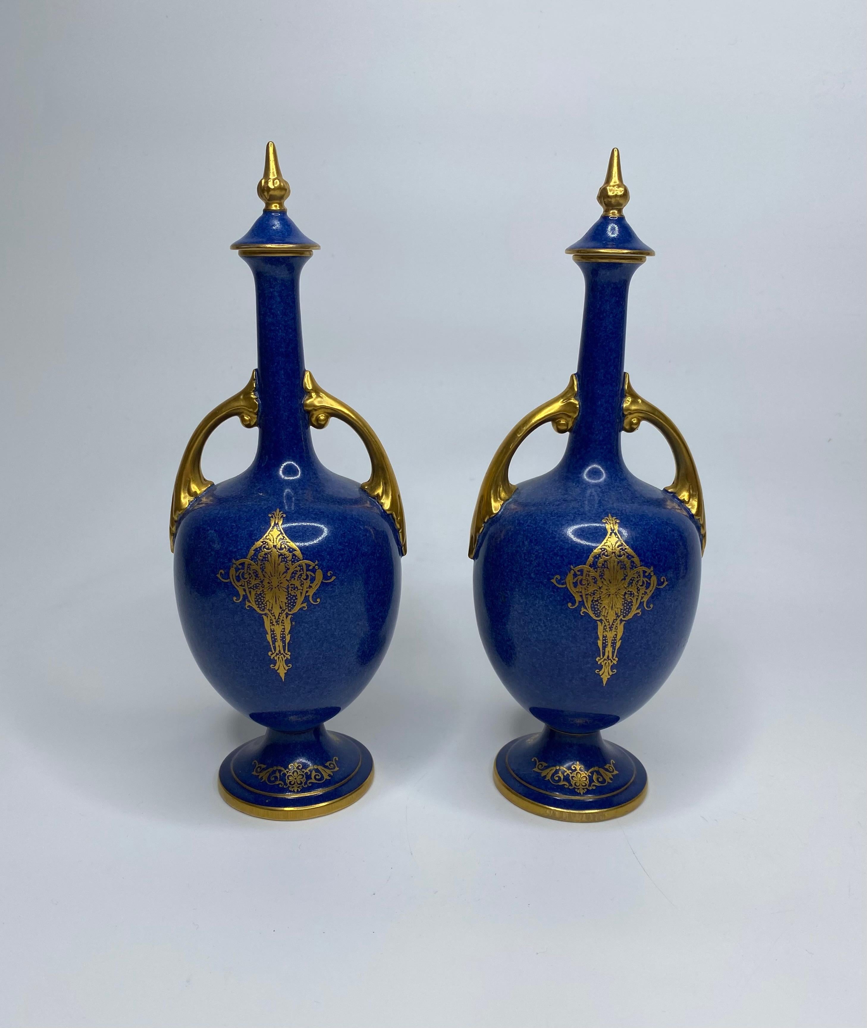 Pair Royal Worcester vases, Fruit, by W. Bee, dated 1923. 1