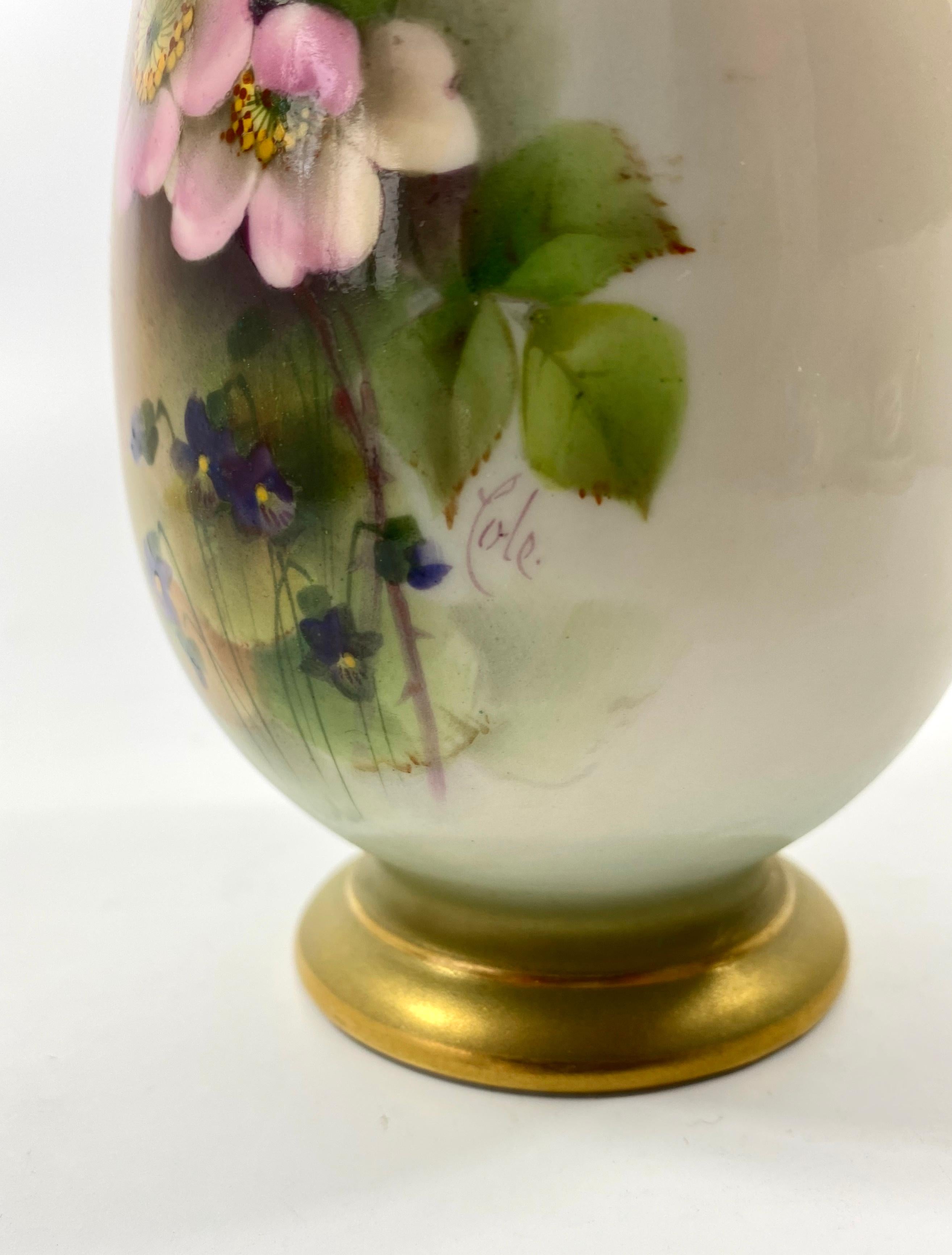 Pair Royal Worcester Vases, George Cole, D 1908 5