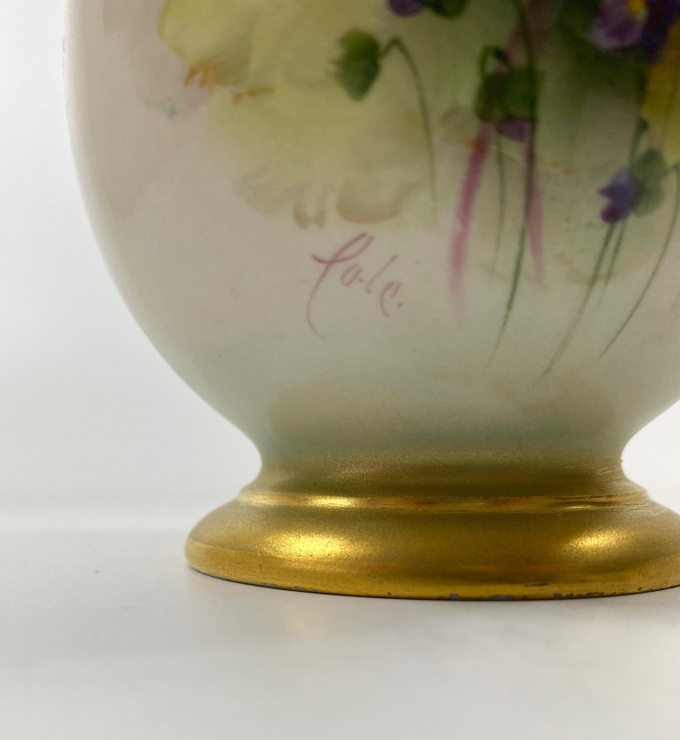 Pair Royal Worcester Vases, George Cole, D 1908 In Excellent Condition In Gargrave, North Yorkshire