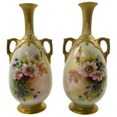 Pair Royal Worcester Vases, George Cole, D 1908