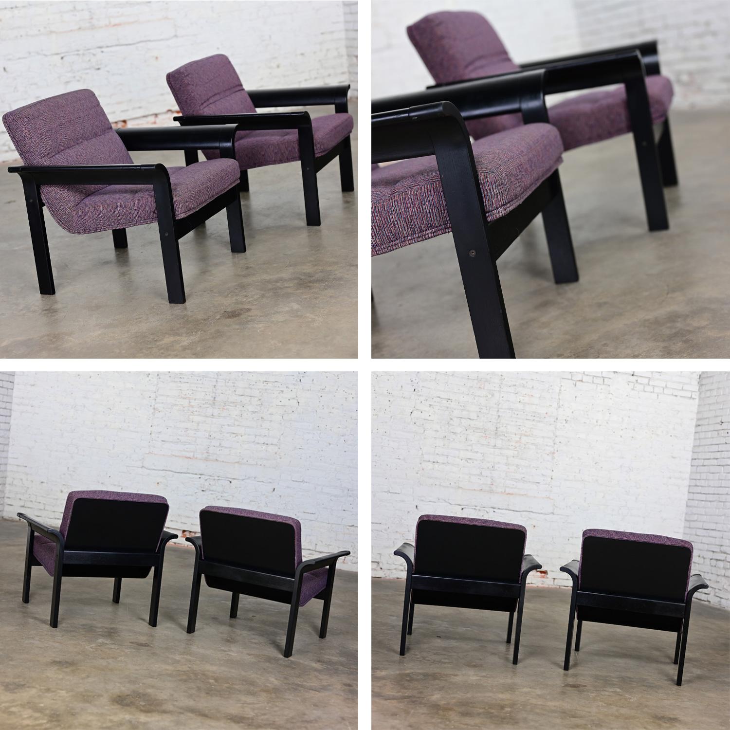 Pair Rudd Intl Danish Oak Lounge Chairs by Thygesen & Sorensen for Magnus Olesen 11
