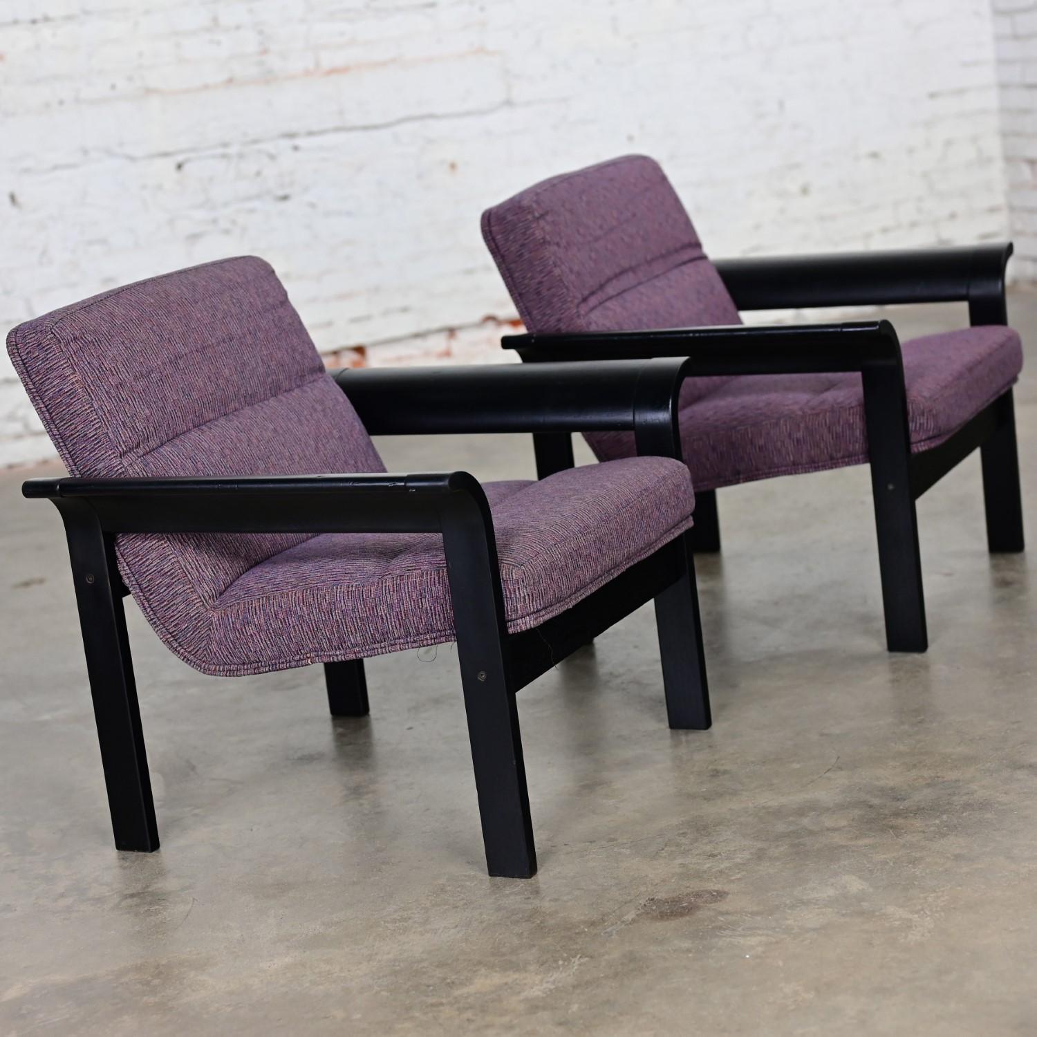 Scandinavian Modern Pair Rudd Intl Danish Oak Lounge Chairs by Thygesen & Sorensen for Magnus Olesen