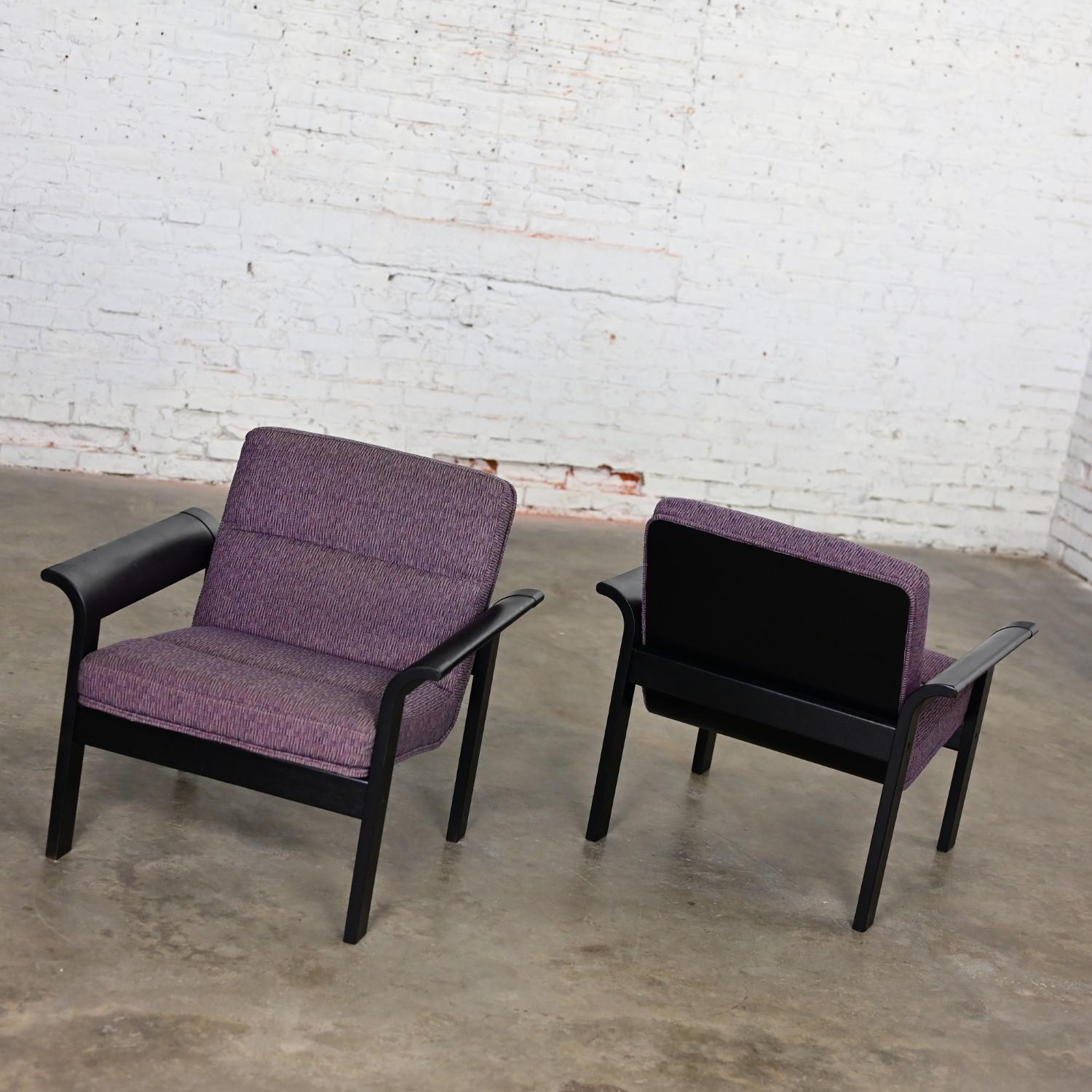 Pair Rudd Intl Danish Oak Lounge Chairs by Thygesen & Sorensen for Magnus Olesen 3