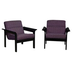 Pair Rudd Intl Danish Oak Lounge Chairs by Thygesen & Sorensen for Magnus Olesen