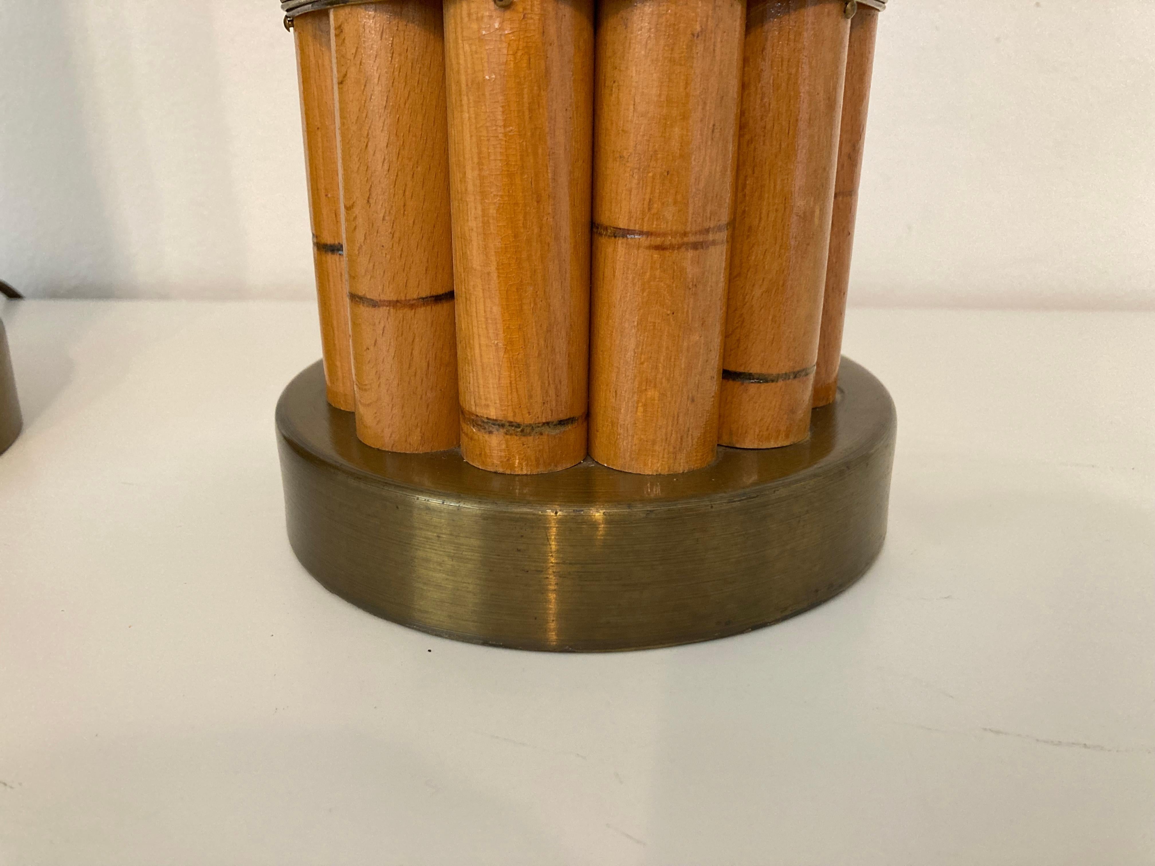Paire de lampes de bureau porte-à-faux en laiton imitation bambou de Russel Wright, mi-siècle moderne en vente 5