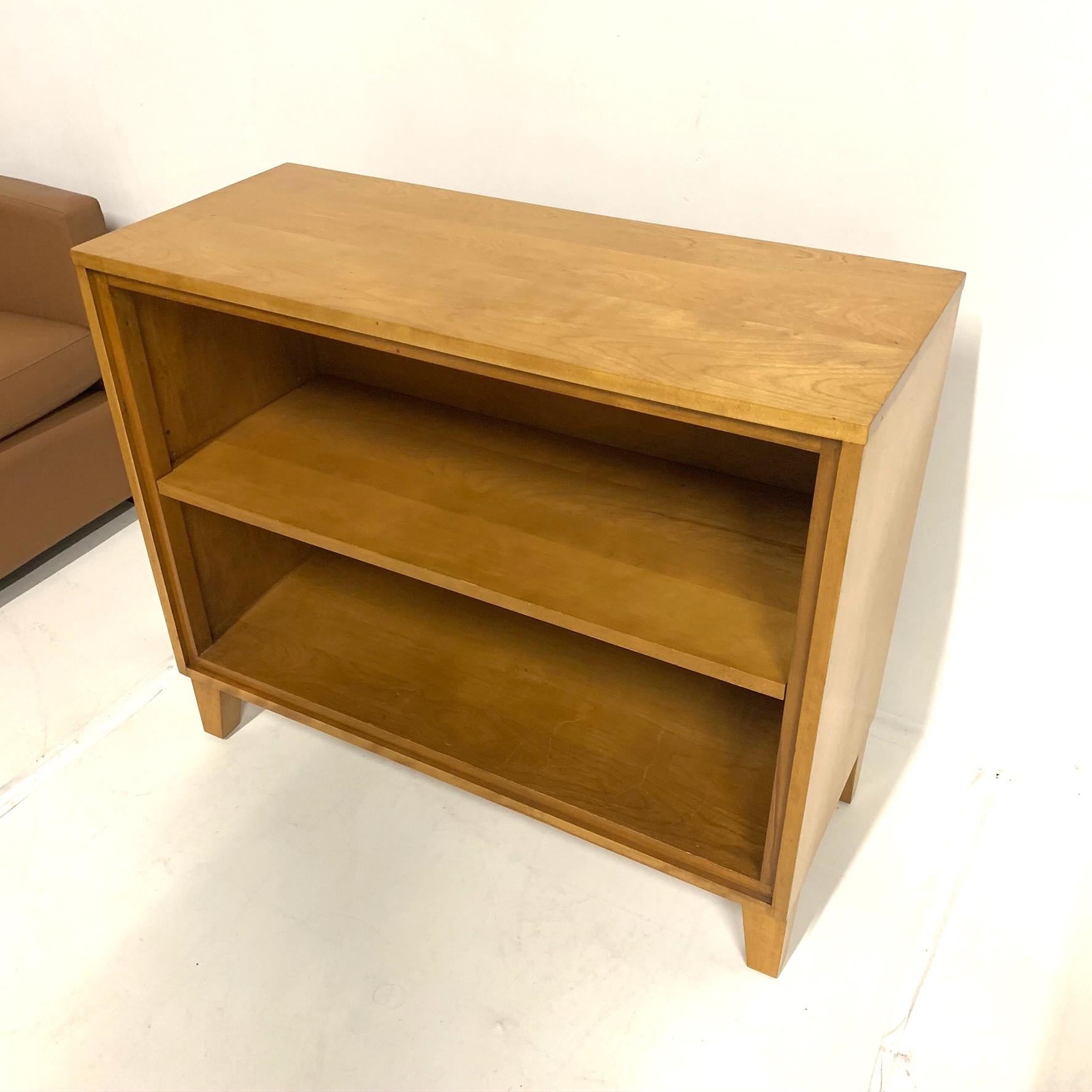 20th Century Russel Wright for Conant Ball Blonde Maple Bookcases Shelves Display Shelf, Pair