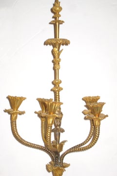 Pair Russian 19th Century Gilt Bronze and Marble Candelabra