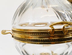 Pair Russian Czar Alexander Caviar Server Bowls Glass Ormolu Serpent