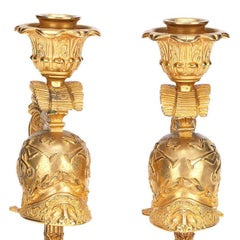 Coppia di candelabri in bronzo ormolato dell'Impero russo