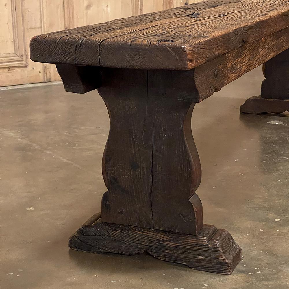 Pair Rustic Dutch Oak Benches For Sale 9