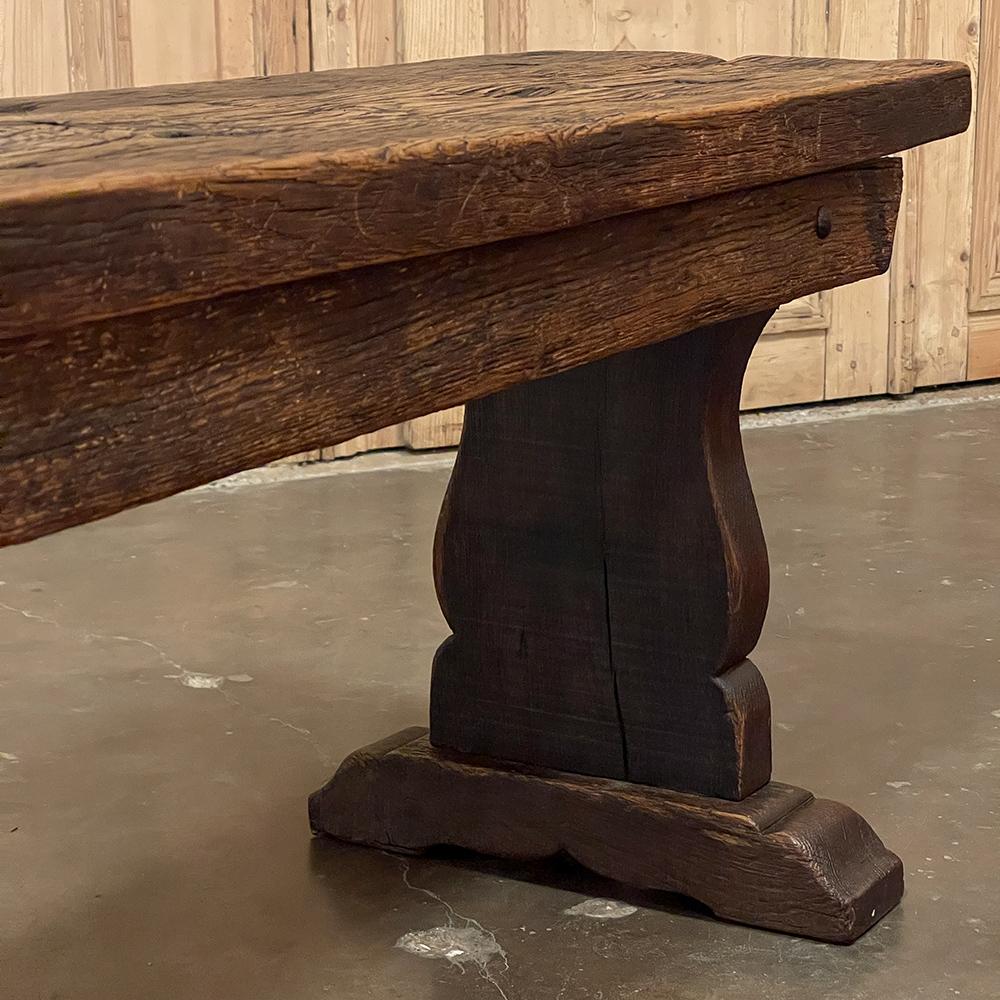 Pair Rustic Dutch Oak Benches For Sale 10